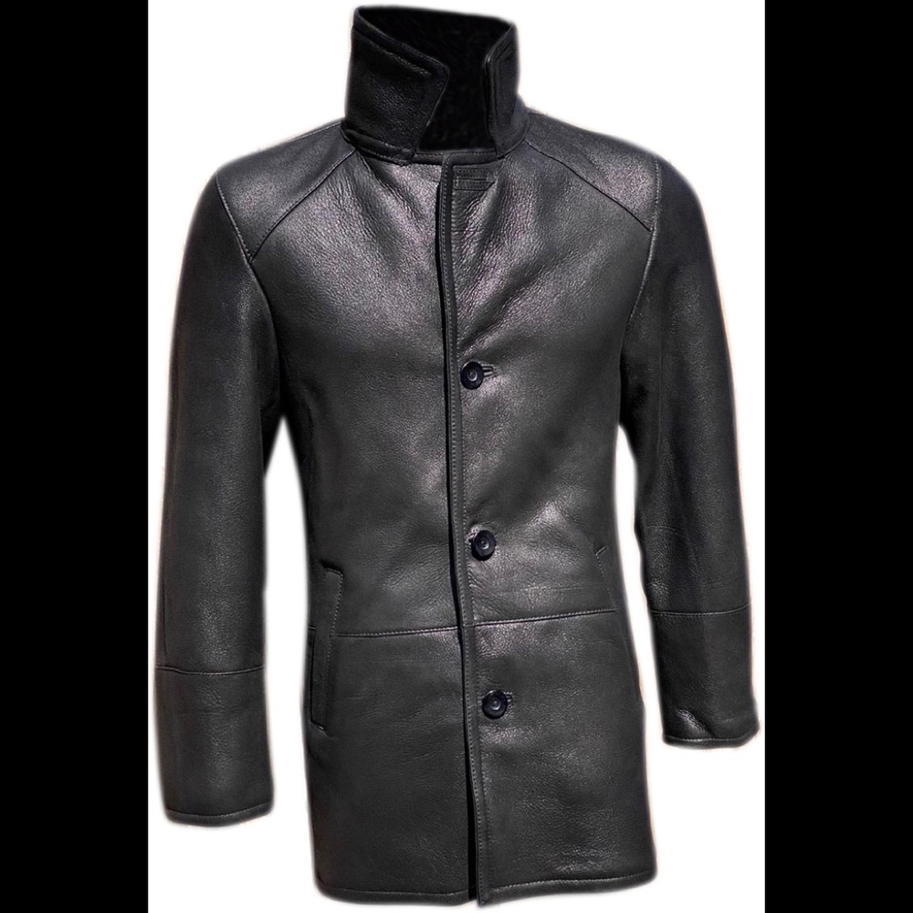 Sheepskin Shearling leather Winter long Coat - Picture 2 of 5